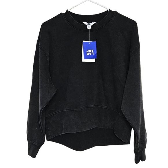 Joy Lab Womens Sweatshirt Pre-Faded Raglan Sleeves Size XL Black Pre-Faded New - Picture 1 of 7
